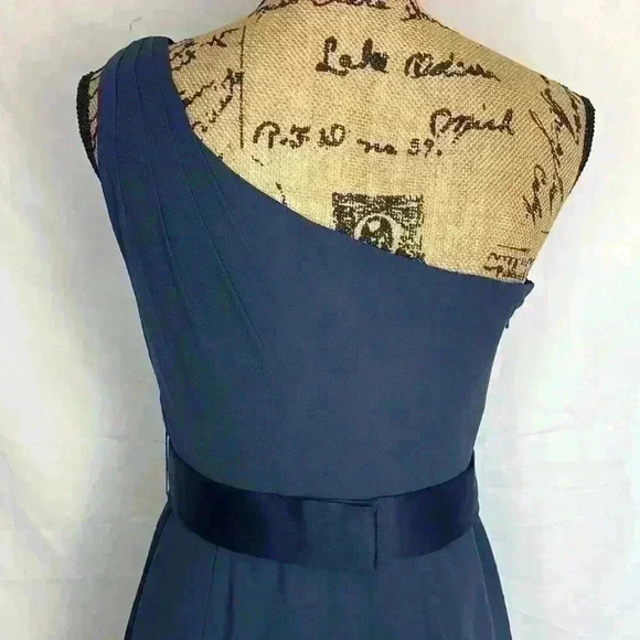 Vera Wang White Womens Short Dress Navy Blue One Shoulder
Belted - Picture 7 of 9